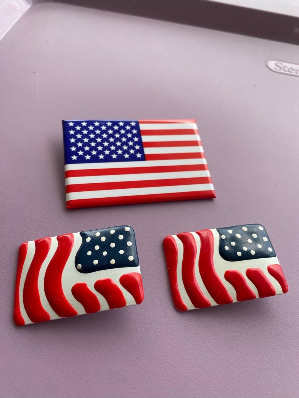 Patriotic American Flag Kids Hair Clips - Red, White & Blue